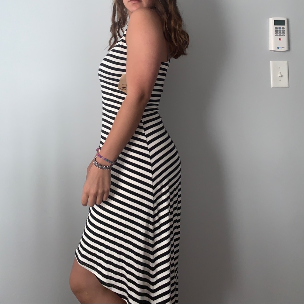 Striped high low dress